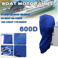 600D 6-225HP Yacht Half Outboard Motor Engine Boat Cover Anti UV Dustproof Cover Marine Engine Protection Waterproof Blue