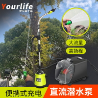 鋰電抽水泵戶外澆菜水泵充電鋰電家用小型吸水抽水機雨水泵潛水泵 全館免運