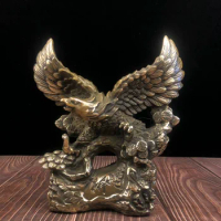 Copper statue grand exhibition grand plan eagle ornaments brass home living room Dapeng spread wings eagle Decorations