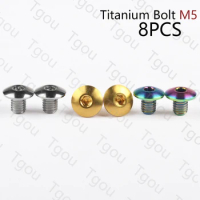Tgou Titanium Bolt M5 Hex Screw for XT Bicycle Hydraulic Brake Bolt Shimano Titanium Bike Brake Handle Disc Fixed 8pcs