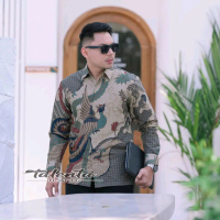 batik pria Baturaden cream tosca