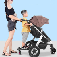 Baby Stroller Accessories, Universal Comfort Baby Stroller Pedal Adapter Wheel Type Board, Assisted Trailer, Twin Standing Board