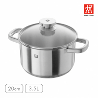 ZWILLING 德國雙人 Joy不鏽鋼雙耳湯鍋20cm-3.5L/附蓋(德國雙人牌集團官方直營)
