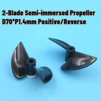 RC Boat 2-Blade Thread Pitch P1.4*D70mm Central Aperture 5mm Semi-immersed Nylon Paddle Positive/Reverse Propeller