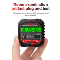 HT106/HT107 Digital Outlet Socket Detector Voltage Test Socket Testers US/UK/EU Plug Ground Zero Line Phase Check RCD NCV Tester