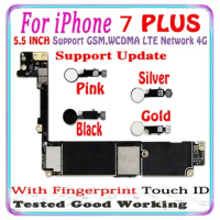 Free Shipping For iPhone 7 Plus Motherboard Clean iCloud Unlocked mainboard For iPhone 7 Plus 32GB 128GB 256GB with touch id