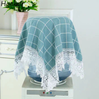 Water Dispenser Cover Plaid Lace Dustproof Kitchen Microwave Oven Rice Cooker Table Lamp Computer Multi-purpose Dust