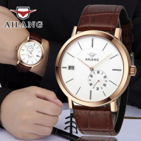 AILANG Brand Men's Business Deluxe Yingang Mechanical Point Small Seconds Date Light Fashion Casual Watch