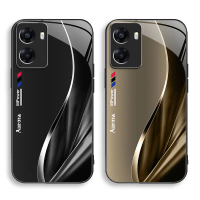 kompatibel for [0PP0 A77s] Casing HP Silikon Kaca HD-Cangkang kaca saluran tambahan terbaru