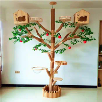 Tongtianzhu-Cat Tree and Jumping Platform, Wear-Resistant Log, Healthy Climbing Tree