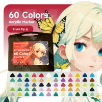 MW 12/24/36/48/60/80 สี ปากกาอะคริลิค-หัวพู่กัน Brush-tip Acrylic Marker ชุดปากกามาร์กเกอร์อะคริลิค
