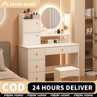 【FROM HOME】Dresser Makeup Table With LED Mirror Modern Style Drawer Makeup Table Girl's Bedroom Make