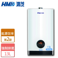 【HMK 鴻茂】強制排氣智能恆溫瓦斯熱水器 13L(H-1301-LPG/FE式-含基本安裝)
