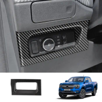 Headlight Adjustment Frame Cover Sticker ABS Carbon Fiber Decoration Sticker for Ford Ranger 2023 Accessories