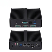 Fanless Mini PC Quad Core Running 24/7 X86 Mini Industrial Desktop PC Dual LAN