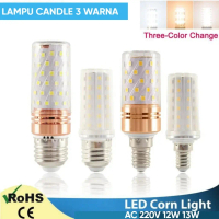 Lampu Bohlam LED Candle 3 Warna Cahaya Putih Hangat Natural / Lampu Candle fitting E27 E14 / Bohlam