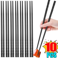 2-10PCS Alloy Chinese Chopsticks Food Japanese Sushi Sticks Reusable Non Slip Dishwasher Safe Bamboo Shape Food Grade Chopsticks