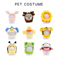 OIMG Cute Small Dog Headgear Schnauzer Spitz MaineCoon Cartoon Adjustable Dog Hat Funny Pet Cat Hat Crossdressing Party Supplies