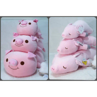 น่ารัก ตุ๊กตาน้องหมู ตุ๊กตานุ่มนิ่ม ตุ๊กตาหมู หมูหัวโต หมูขี้เซา ใยไมโคร ผ้า nano Spandex ขนาด S45cm
