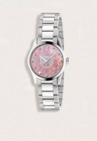 Gucci Jam Tangan Wanita Gucci Pink Mother of Pearl Face 27mm Stainless Stell Watch