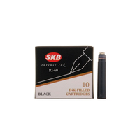 SKB文明鋼筆 RI-60 原廠歐規 卡式墨水(10支/盒) SKB 鋼筆用卡式墨水管