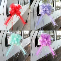 New 10Pcs Wedding Car Ribbon Pull Bows Knot Gift Wrap Wedding Car Decor Birthday Party Supplies Chairs DIY Home Decoration Cute