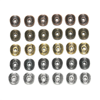 ลูกปัดโลหะผสม, St. kunkka, 50-100pcs, 7.5*8.5mm, ตัวเว้นระยะห่าง, สำหรับทำเครื่องประดับ DIY, สร้อยข้