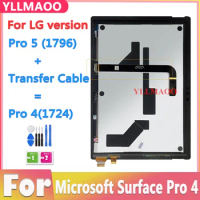 LCD For Microsoft Surface Pro 4 1724 Display with Touch Screen Digitizer Assembly For LG Version For Pro 5 +Transfer Cable=Pro 4