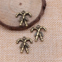 WYSIWYG 10pcs 19x17mm Christmas Crutches Charms Antique Bronze Plated Charms For Jewelry Making Jewelry Findings