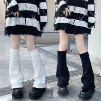 Tất Giữ Ấm Chân Mùa Đông, Phong Cách Y2k, Lông Mịn, Phụ Kiện Goth, Tất Dài Dệt Kim Lolita Gothic, Dà