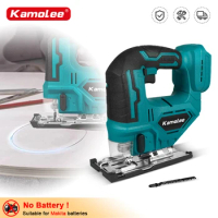 Kamolee Electric Curved Saw Cordless Jig Saw Portable Multi-Function Carpenter Power Tool For Makita 18V Lithium Battery