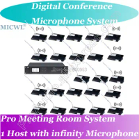 MICWL Professional Wireless Microphone Digital Conference System - 1 President 60 Delegates Desk Unit