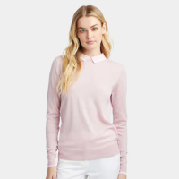 【G/FORE】LAYERED CASHMERE POLO SWEATER 女士 羊毛POLO毛衣 粉紅色(G4LF23S612-TRIF)