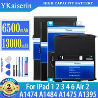 YKaiserin Battery For IPad 1 2 3 4 6 Air 2 Air2 For iPad1 ipad2 ipad3 ipad4 ipad6 A1474 A1484 A1475 A1395 Battery With Tools