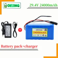 Asli 29.4V 7S4P 24000MAh 18650 Baterai Lithium dengan BMS 29.4V Listrik Sepeda Listrik Mobil Cadangan Daya + Pengisi Daya