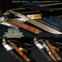 GOLOK SEMBELIH GERMANY🇩🇪 STEEL HIGHCLASS ELMAX SUPERCLEAN SERIES BURL JATI TANDUK BULE BERSERTIFIKAS