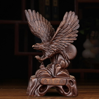 木雕老鷹擺件公司開業招財工藝禮品客廳辦公室桌大展宏圖風水裝飾