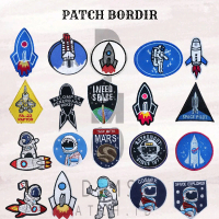 Patch Bordir Patch Bordir Jahit Patch Bordir Emblem Roket Astronot Keren Patch Bordir Premium Patch 