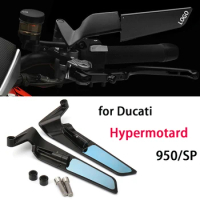 With LOGO Mirror Hypermotard 950 Motorcycle Rearview Mirror For Ducati Hypermotard950 SP Accessory Invisible rear view mirror