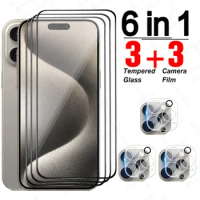 6To1 3D Camera Glass For iPhone 15 Pro Max Tempered Glass Screen Protector for iPhone 15 Plus iPhone15Pro 15Pro iPhone15 ProMax