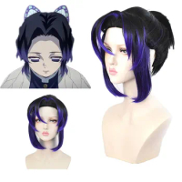 Kimetsu no Yaiba Demon Slayer Anime Kochou Shinobu Cosplay Wig Cat Ears Lolita Unisex Costumes Rayon Headwear Project Sekai
