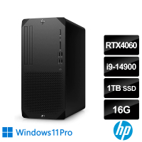 【HP 惠普】i9 RTX4060二十四核繪圖工作站(Z1 G9/i9-14900/16G/1T SSD/RTX4060-8G/550W/W11P)