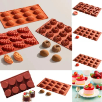 Cake Silicone Baking Pan Mould 12 Cavity Oval Non-stick Chocolate Jelly Muffin Mold DIY Cookie Pastry Mould Kitchen Baking Tool