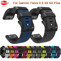 26 22mm Quick Fit Watchband For Garmin Fenix 6X Pro 5X 3 HR Enduro Silicone Easyfit Wrist Band for Garmin Fenix 6 6 Pro 5 5 Plus