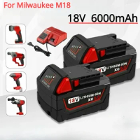 For Milwaukee M18B5 XC Lithium ION Battery 18v 6.0Ah battery for Milwaukee M18 electric tools 48-11-1815 48-11850 48-11860 Z50