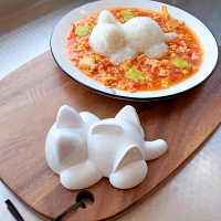 Khuôn Sushi & Khoai Tây Nghiền Hình Mèo, Thiết Kế Đáng Yêu, Làm Bằng Nhựa An Toàn Thực Phẩm, Hoàn Hả