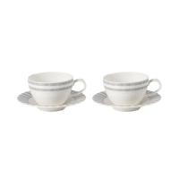 【Royal Porcelain泰國皇家專業瓷器】BP線條咖啡杯碟組2入組(泰國皇室御用品牌)