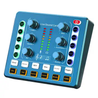 Sound Board Mixer Portable Mixer Audio Interface With Noise Reduction Live Sound Mixer Small Sound Card Mixer Digital Sound