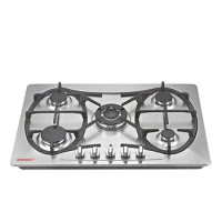 Stove Cooker 5 Burner Build Stainless Steel Spare Parts Gas Hobs