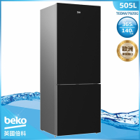 beko英國倍科 505L 歐洲製 變頻黑色鏡面玻璃上下門冰箱 TEDNV7920G